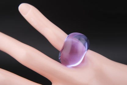 Vintage Baccarat “Galet Wave” Purple Crystal Ring