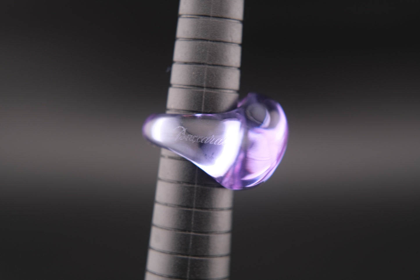 Vintage Baccarat “Galet Wave” Purple Crystal Ring