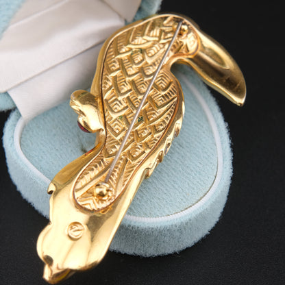 ❤️ Swarovski Toucan Brooch – Gold-Tone with Multicolor Crystal & Enamel