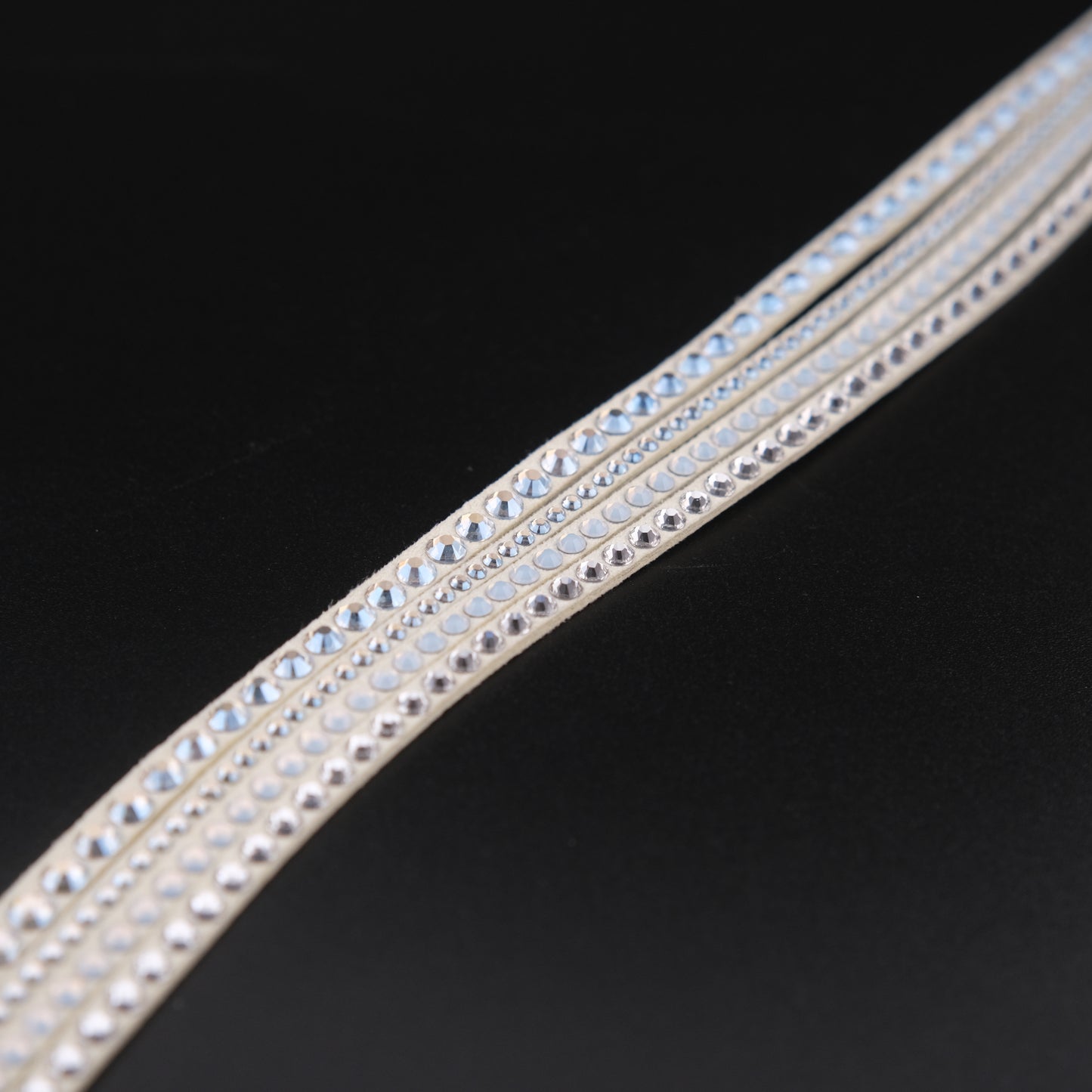 ❤️ Swarovski Slake Crystal Wrap Bracelet Ivory Suede Multi Strand Snap Bracelet
