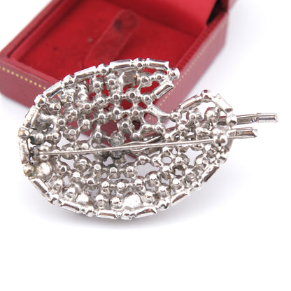 ❤️ Vintage Artist Palette Brooch – Silver-Tone with Multicolor Rhinestones