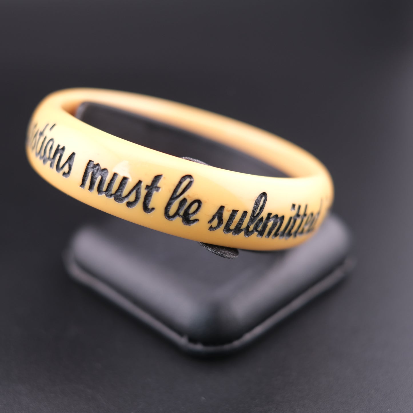 ❤️ Jessica Kagan Cushman Resin Quote Bangle – “I’m sorry, but all questions must be submitted in writing