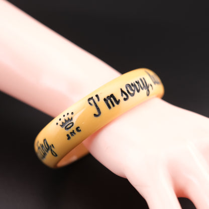 ❤️ Jessica Kagan Cushman Resin Quote Bangle – “I’m sorry, but all questions must be submitted in writing