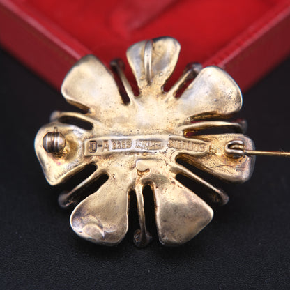 ❤️ Vintage David Andersen Sterling Silver Enamel Apple Blossom Brooch / Pendant  Design by Karl Jørgen Otteren | 1960s