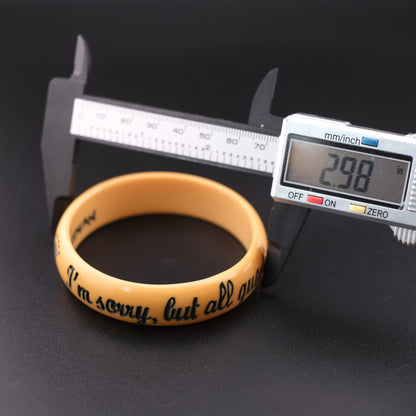❤️ Jessica Kagan Cushman Resin Quote Bangle – “I’m sorry, but all questions must be submitted in writing