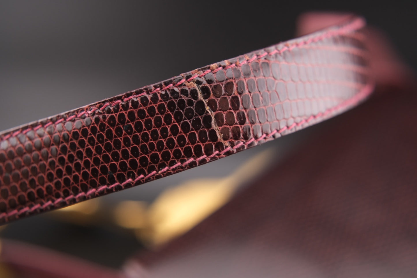 👜 Vintage Gucci Lizard Crossbody Bag with Sculptural Strap Accents