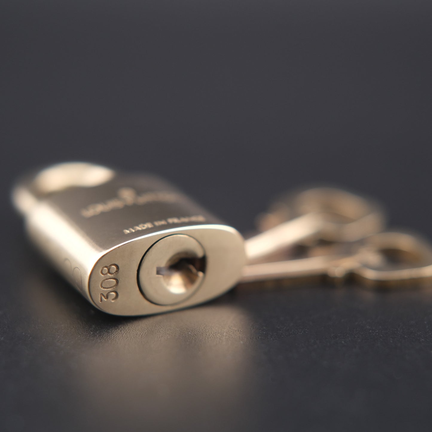 Vintage Louis Vuitton Brass Padlock with 2 Keys No. 308 – Made in France