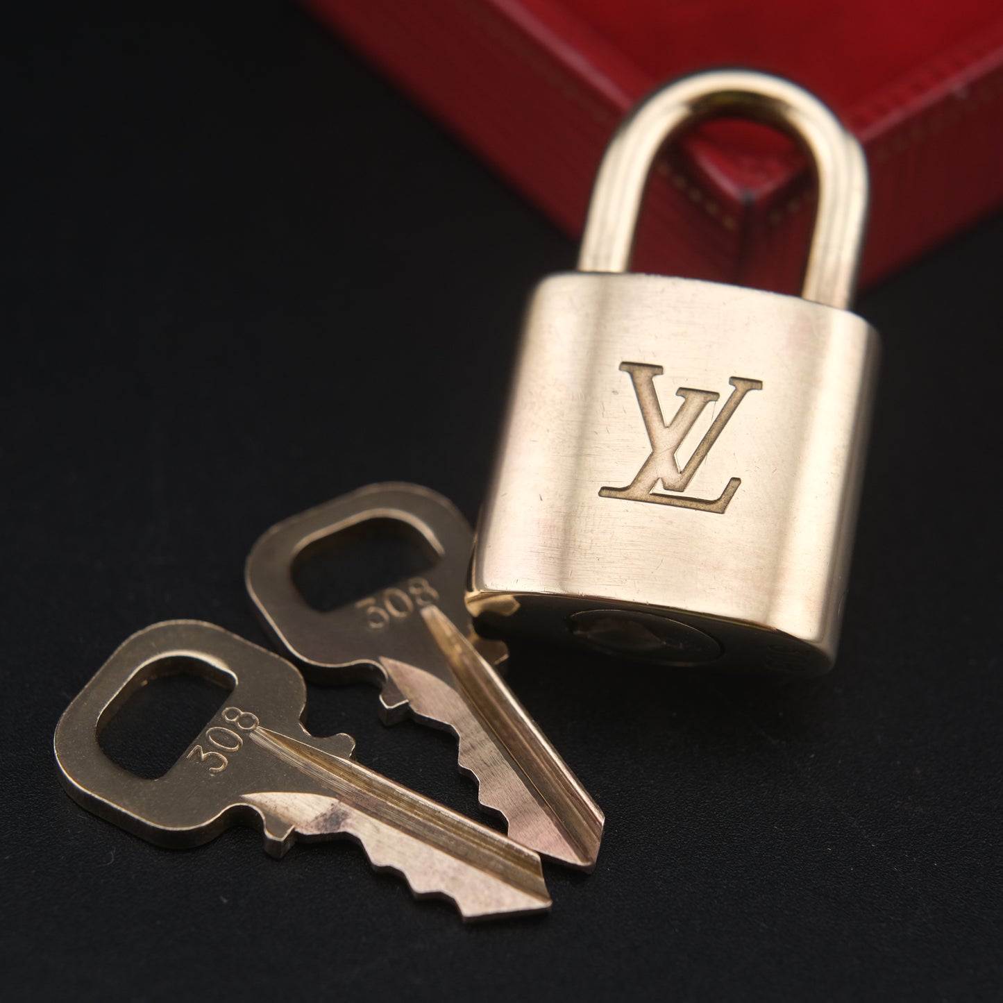 Vintage Louis Vuitton Brass Padlock with 2 Keys No. 308 – Made in France