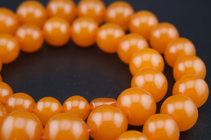❤️ Vintage Pressed Amber Graduated Bead Necklace Honey Orange 25"
