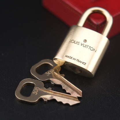 Vintage Louis Vuitton Brass Padlock with 2 Keys No. 308 – Made in France