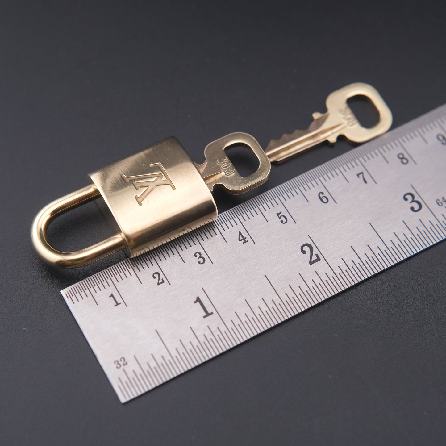 Vintage Louis Vuitton Brass Padlock with 2 Keys No. 308 – Made in France