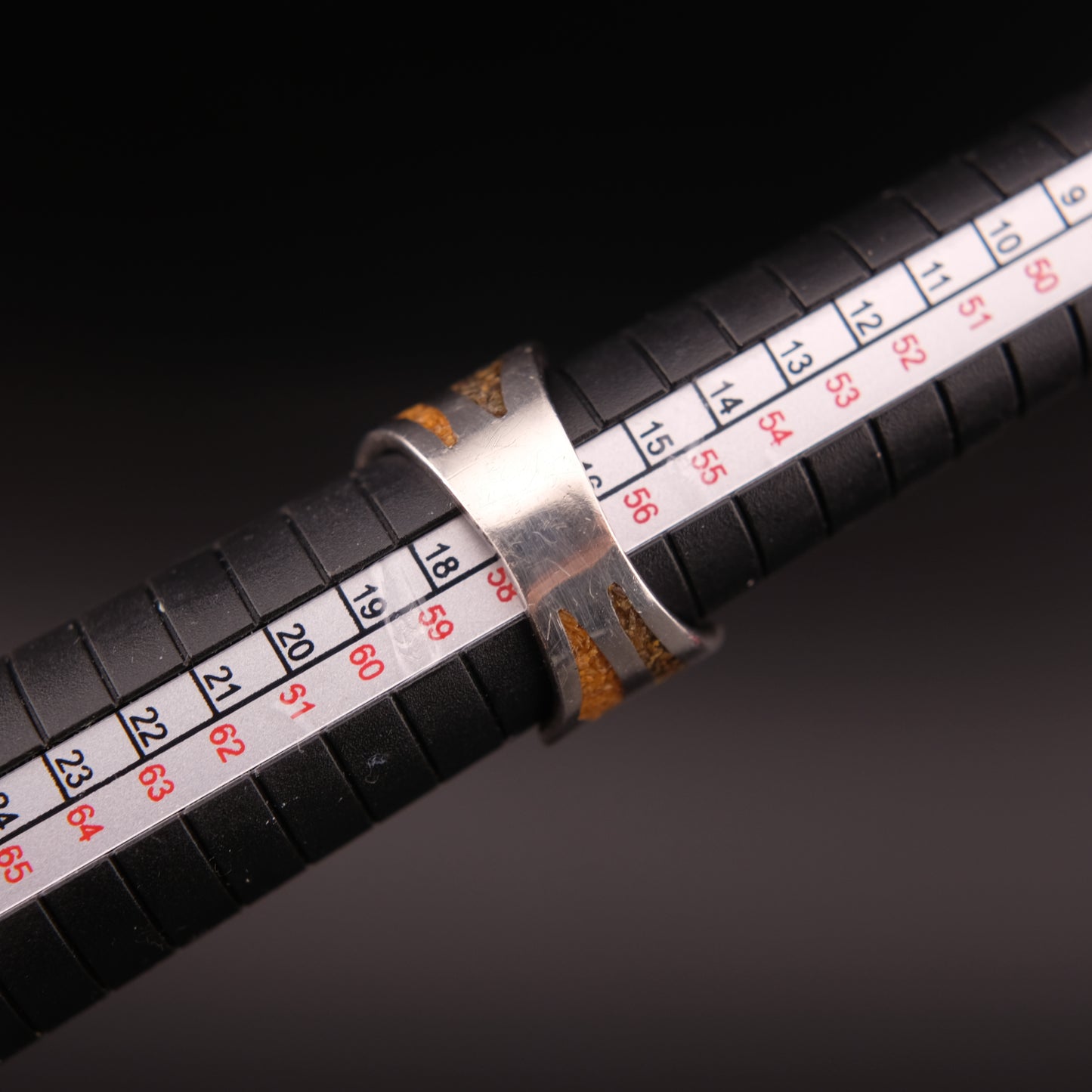 Vintage Saritasco 925 Sterling Silver Inlay Ring – Blue & Amber Tone Mosaic Design (Size 8)