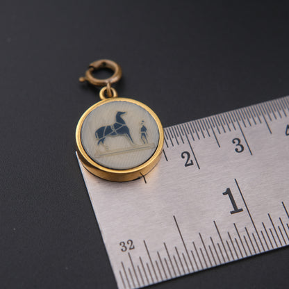 Vintage Hermès Paris Pendant – Horse & Groom Motif | Bijouterie Fantaisie