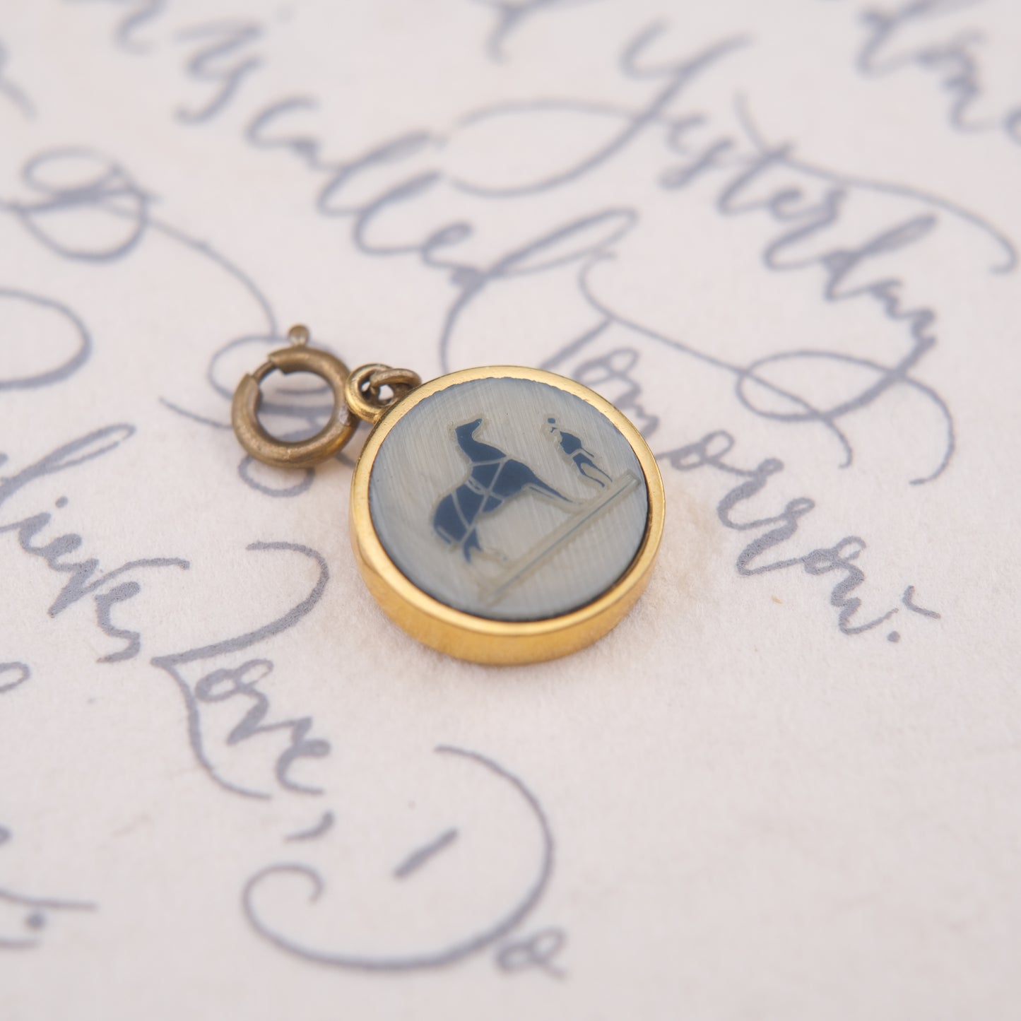 Vintage Hermès Paris Pendant – Horse & Groom Motif | Bijouterie Fantaisie