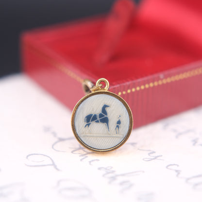 Vintage Hermès Paris Pendant – Horse & Groom Motif | Bijouterie Fantaisie