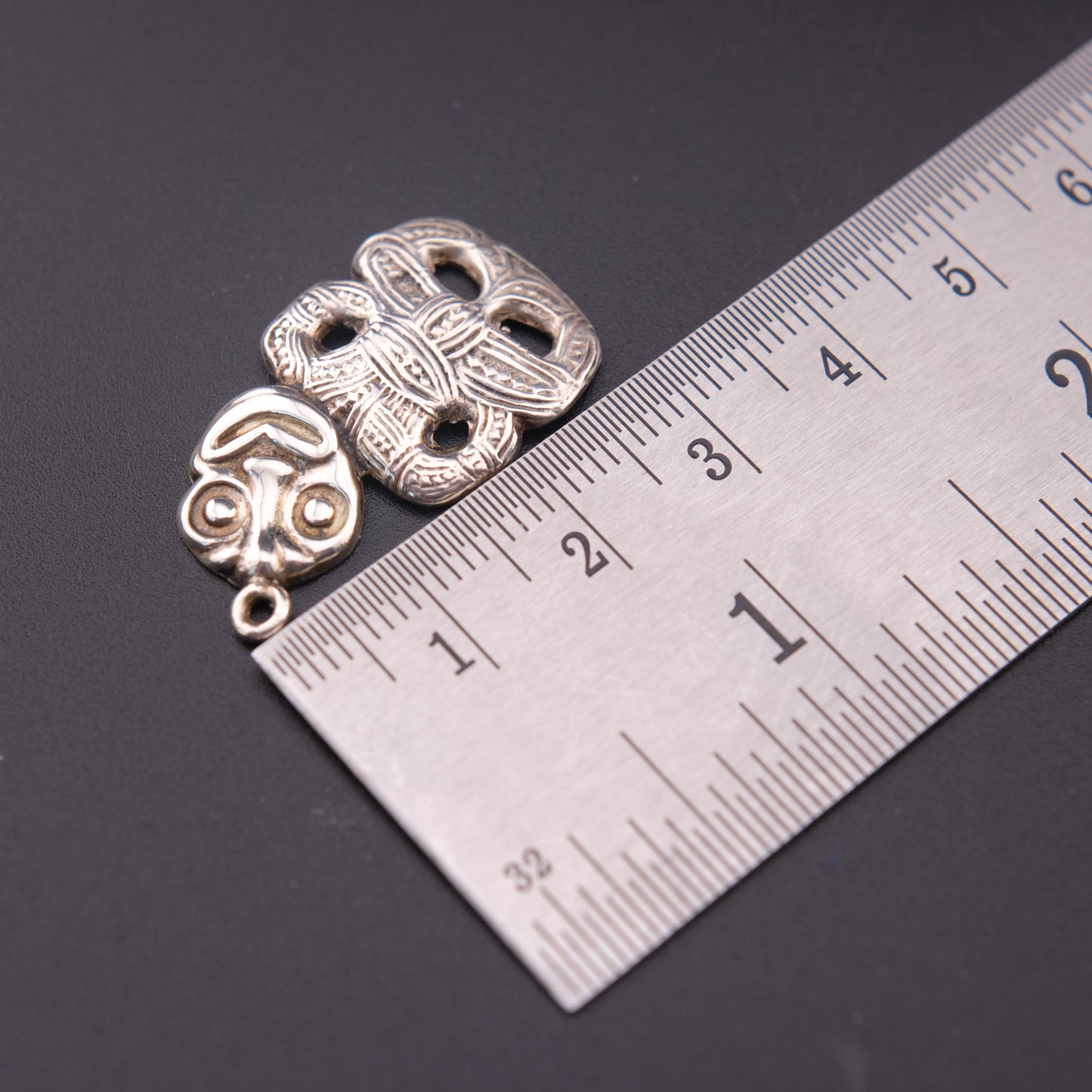 Vintage Sterling Silver Maori Tiki Pendant – Handcrafted Tribal Symbol of Protection