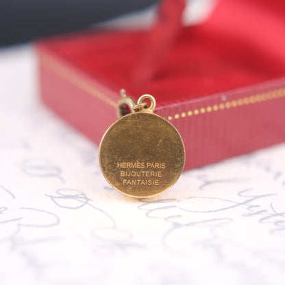 Vintage Hermès Paris Pendant – Horse & Groom Motif | Bijouterie Fantaisie