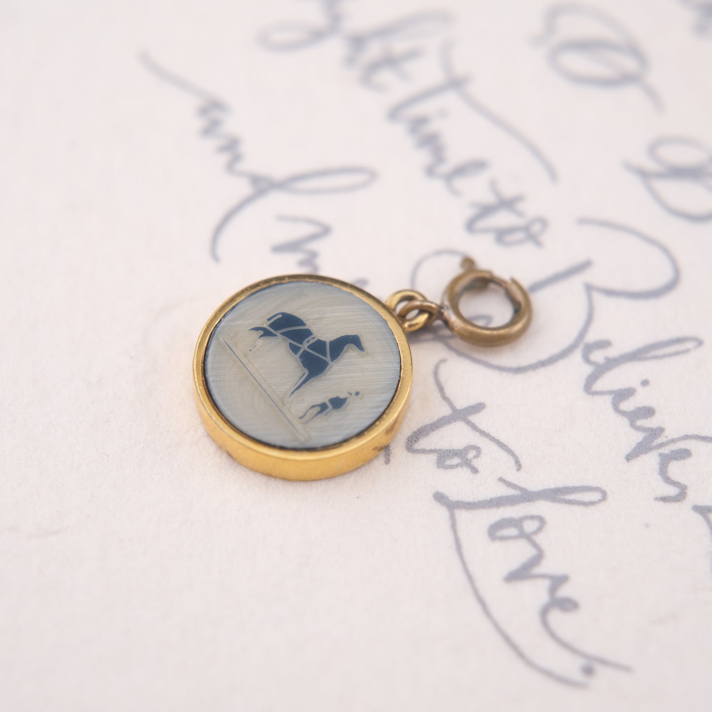 Vintage Hermès Paris Pendant – Horse & Groom Motif | Bijouterie Fantaisie