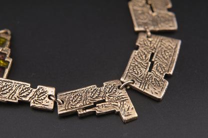 Modernist Vintage Miracle Glass Mosaic Necklace – Made in Britain, 1960s