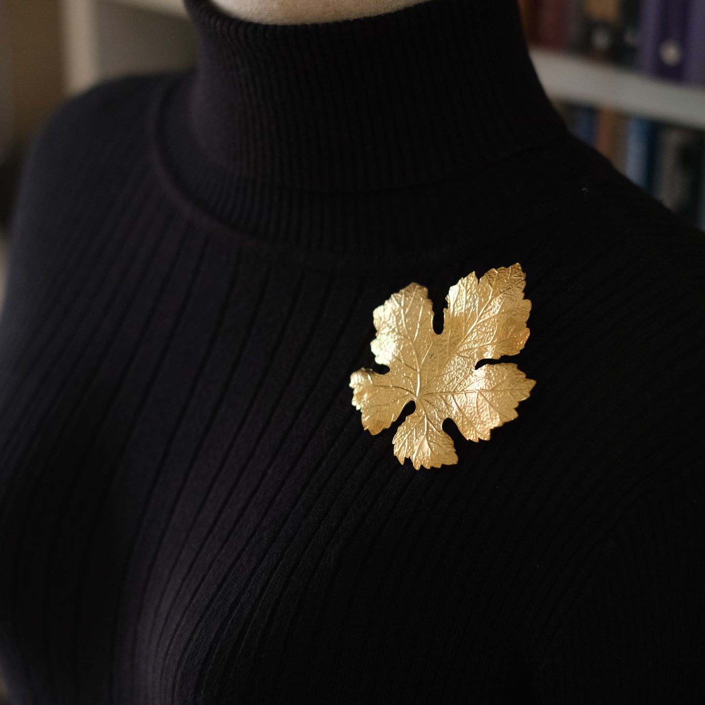 KENZO Vintage Gold-Tone Textured Maple Leaf Brooch – Paris Signed Statement Pin