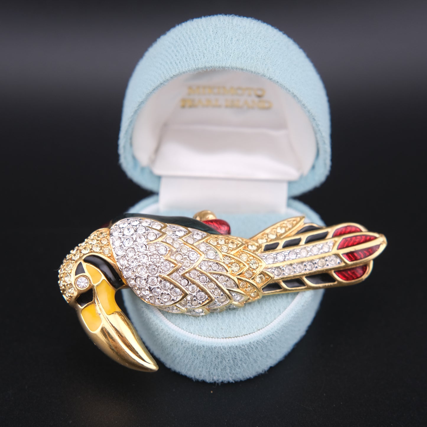 ❤️ Swarovski Toucan Brooch – Gold-Tone with Multicolor Crystal & Enamel