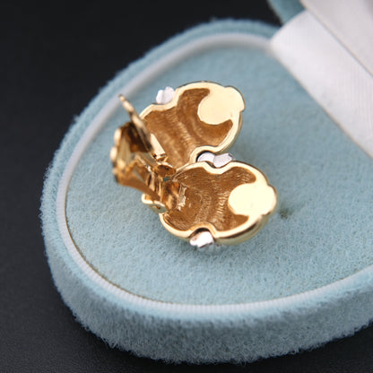 Vintage Burberrys Clip-On Earrings – Gold & Silver-Tone Ribbed Dome Design