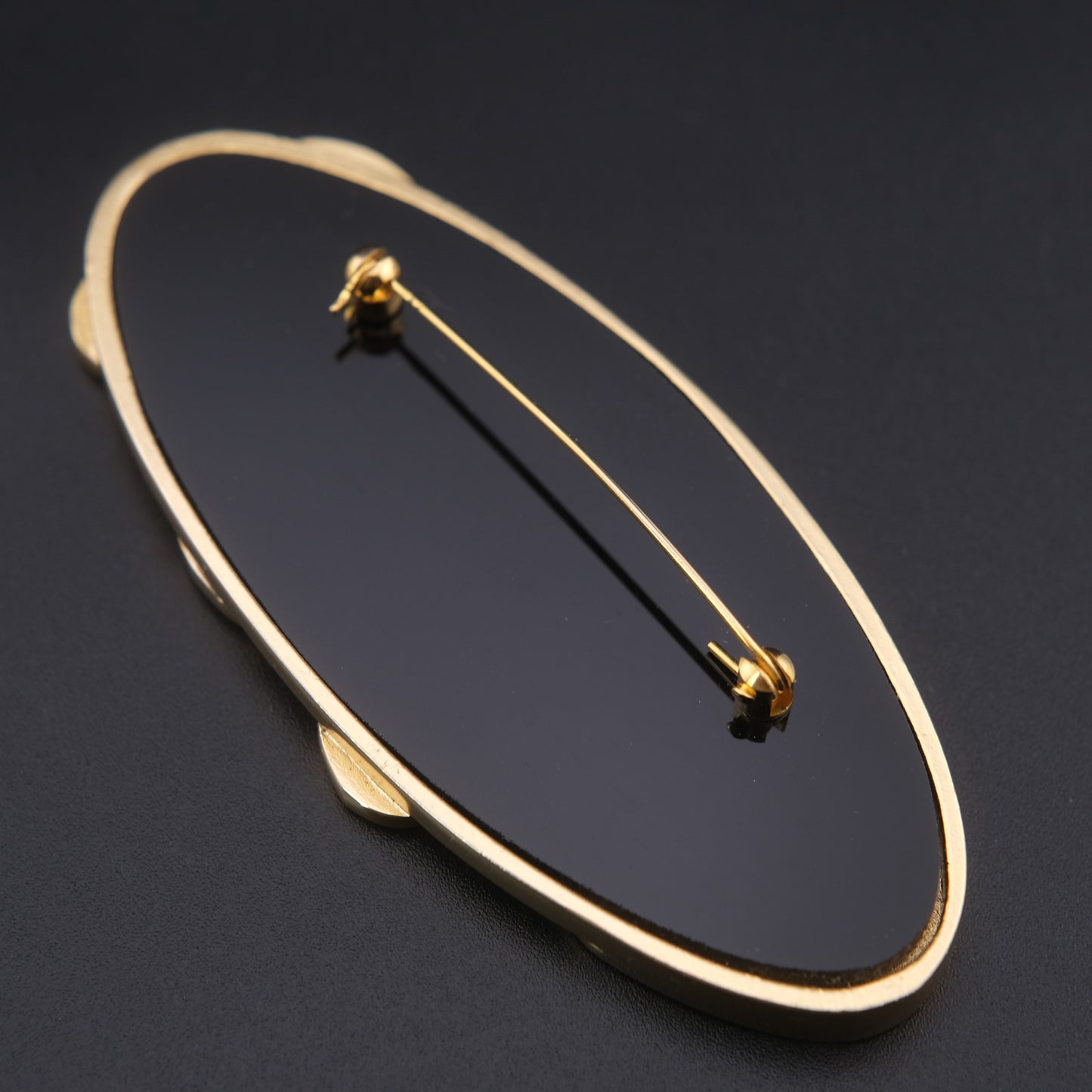 ❤️ Vintage Abstract Gold Tone & Black Sculptural Brooch – Large Swirl Statement Pin