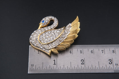 Vintage Park Lane Rhinestone Swan Brooch