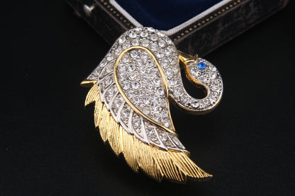 Vintage Park Lane Rhinestone Swan Brooch