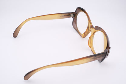 Vintage Serge Kirchhofer Mod. 92 Oval Eyeglasses – Amber Gradient Acetate – 52□19 140