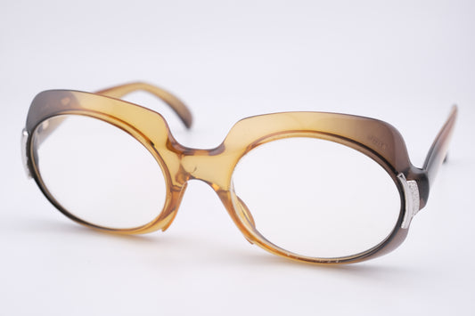 Vintage Serge Kirchhofer Mod. 92 Oval Eyeglasses – Amber Gradient Acetate – 52□19 140