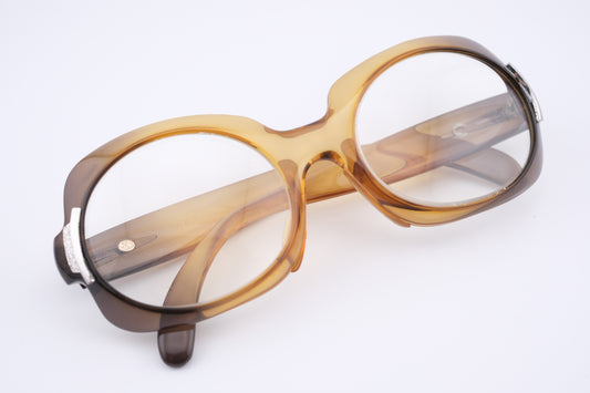 Vintage Serge Kirchhofer Mod. 92 Oval Eyeglasses – Amber Gradient Acetate – 52□19 140
