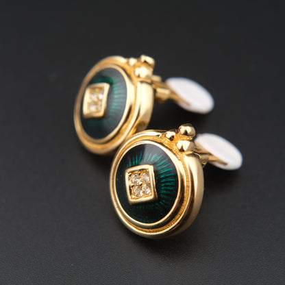 BURBERRYS Vintage Enamel with Gold Plated Clip on Earrings