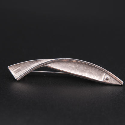 ❤️ Vintage Silver Fish Brooch | Sculptural Modernist Animal Design