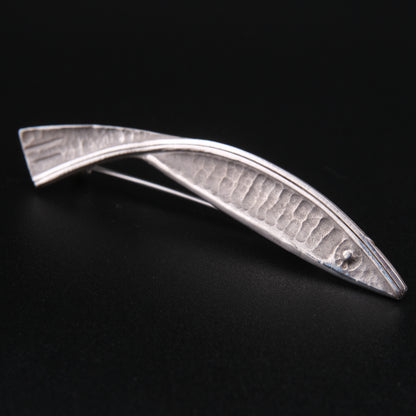 ❤️ Vintage Silver Fish Brooch | Sculptural Modernist Animal Design