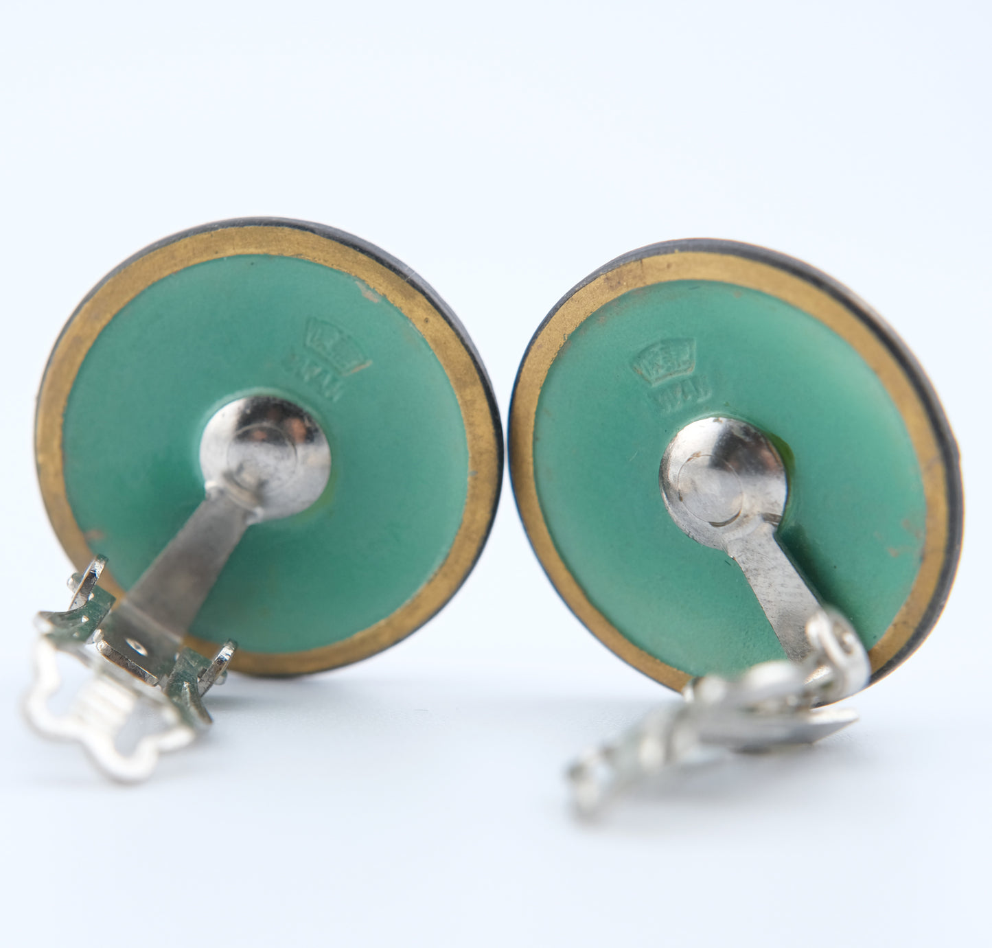 Vintage Toshikane Japan Porcelain Clip-On Earrings – Immortal Elder Shou Xing Motif