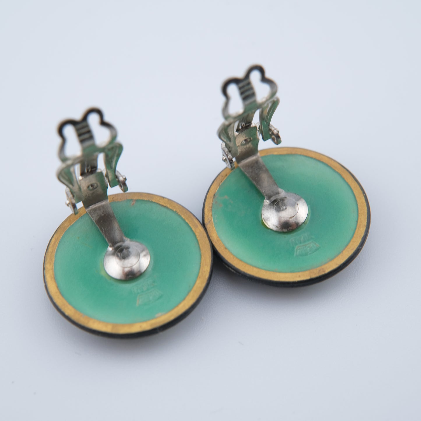 Vintage Toshikane Japan Porcelain Clip-On Earrings – Immortal Elder Shou Xing Motif