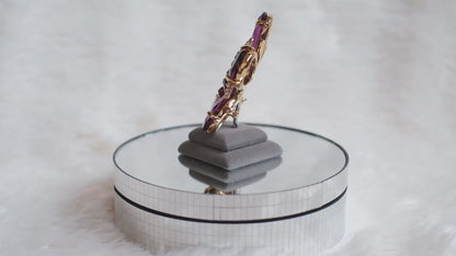 ❤️ Vintage Swarovski Amethyst Crystal Flower Brooch – 2.5” Signed Swan