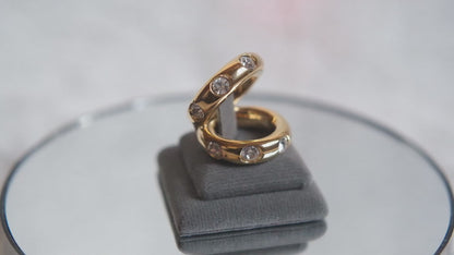 ❤️ Malka Paris Gold Tone Crystal Scarf Ring