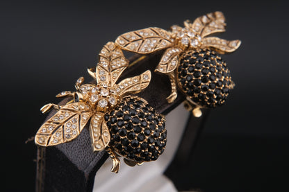 Ciner New York Gold Plated 100th Anniversary Bee Clip-on Earrings
