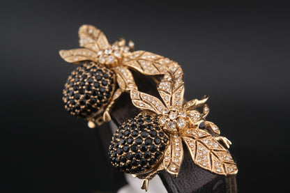 Ciner New York Gold Plated 100th Anniversary Bee Clip-on Earrings