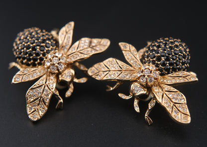 Ciner New York Gold Plated 100th Anniversary Bee Clip-on Earrings