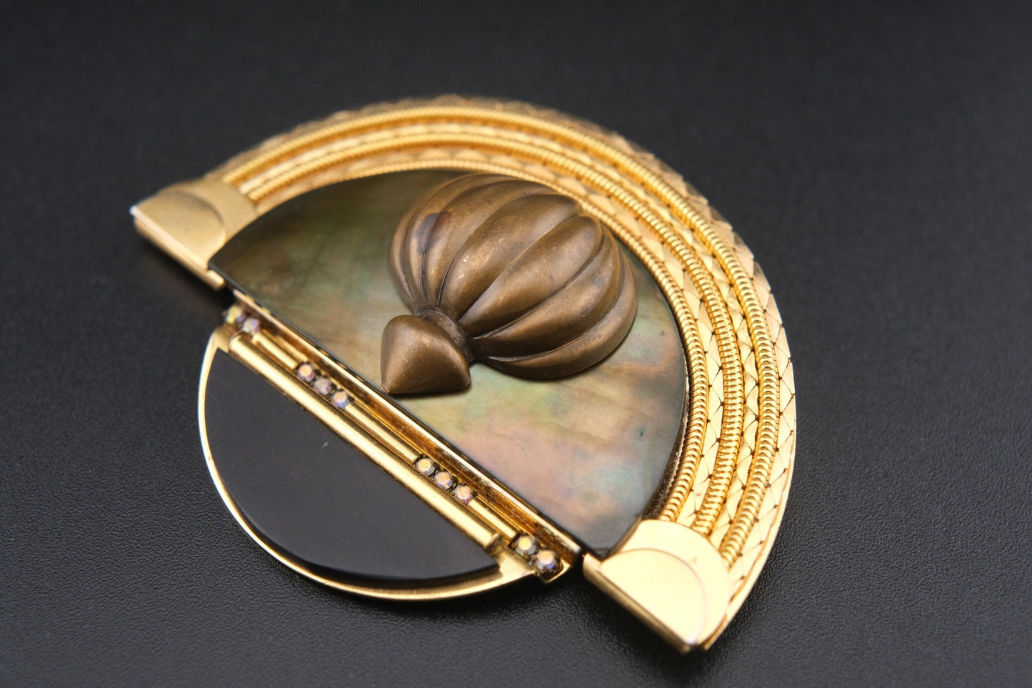 Vintage Marena Handmade German Brooch – Convertible to Pendant – Art Deco Revival Design