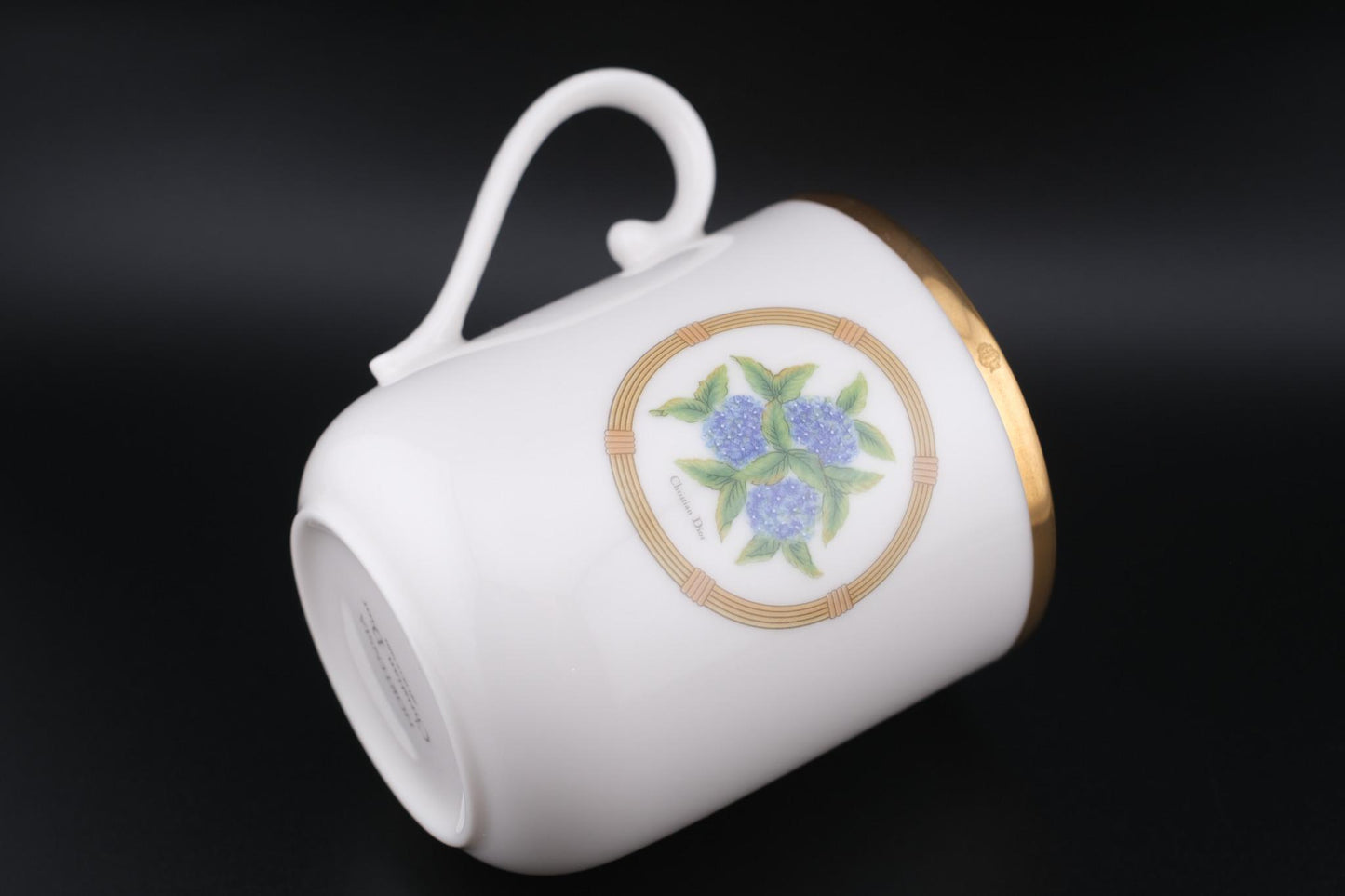 ❤️ Christian Dior "Hortensia" Porcelain Mug – Gold Trim – Vintage