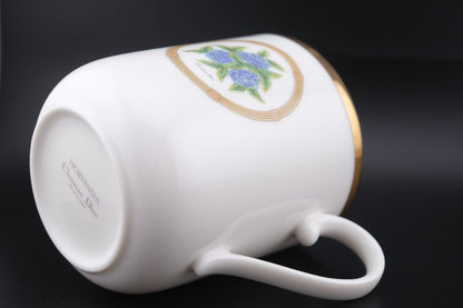 ❤️ Christian Dior "Hortensia" Porcelain Mug – Gold Trim – Vintage