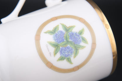 ❤️ Christian Dior "Hortensia" Porcelain Mug – Gold Trim – Vintage